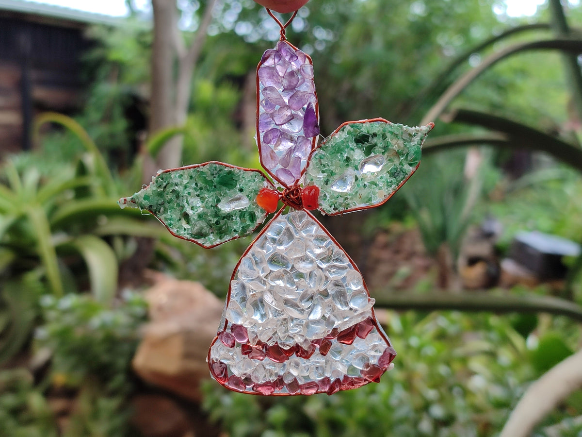 Hand Made Mixed Gemstone Christmas Decorations - sold per pack of 5 -  From South Africa - Toprock Gemstones and Minerals 