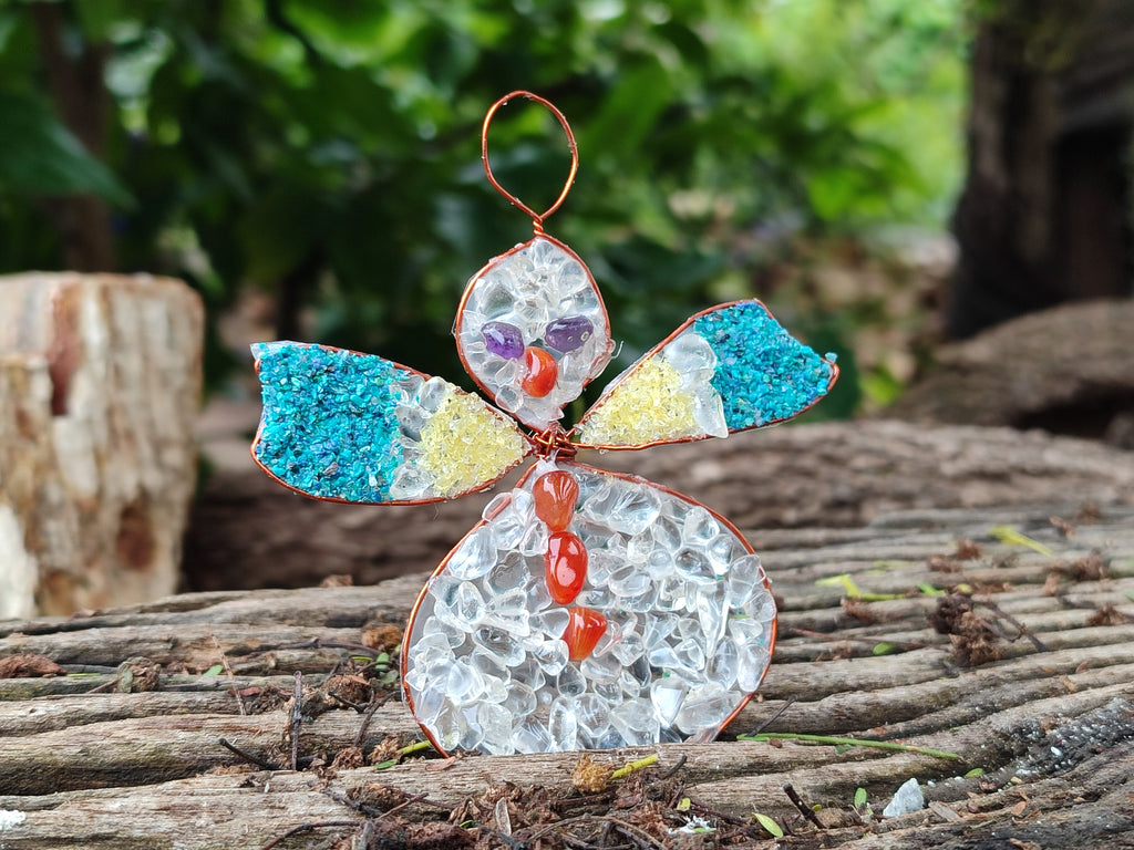 Hand Made Mixed Gemstone Christmas Decorations - sold per pack of 5 -  From South Africa - Toprock Gemstones and Minerals 