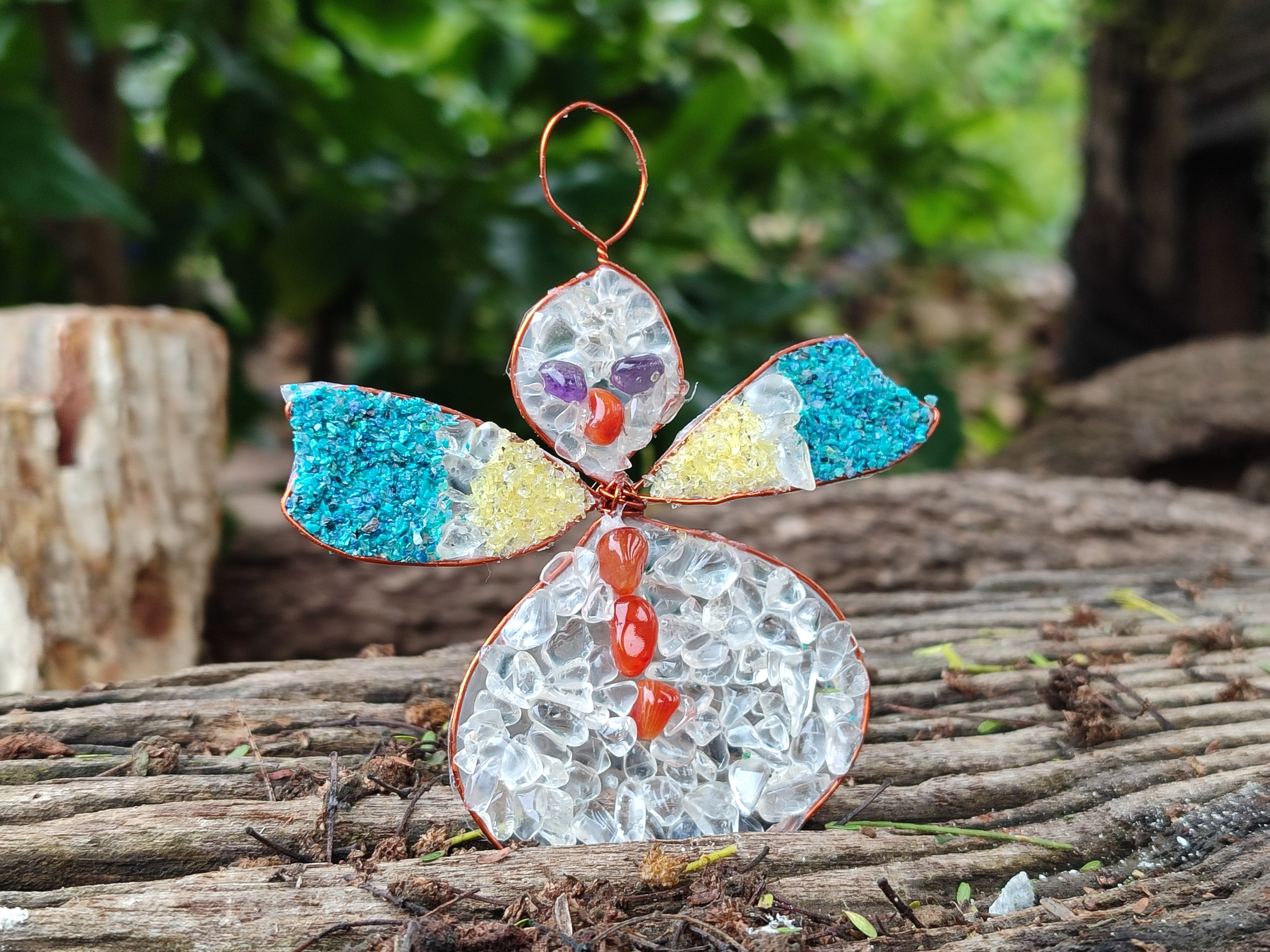 Hand Made Mixed Gemstone Christmas Decorations - sold per pack of 5 -  From South Africa - Toprock Gemstones and Minerals 