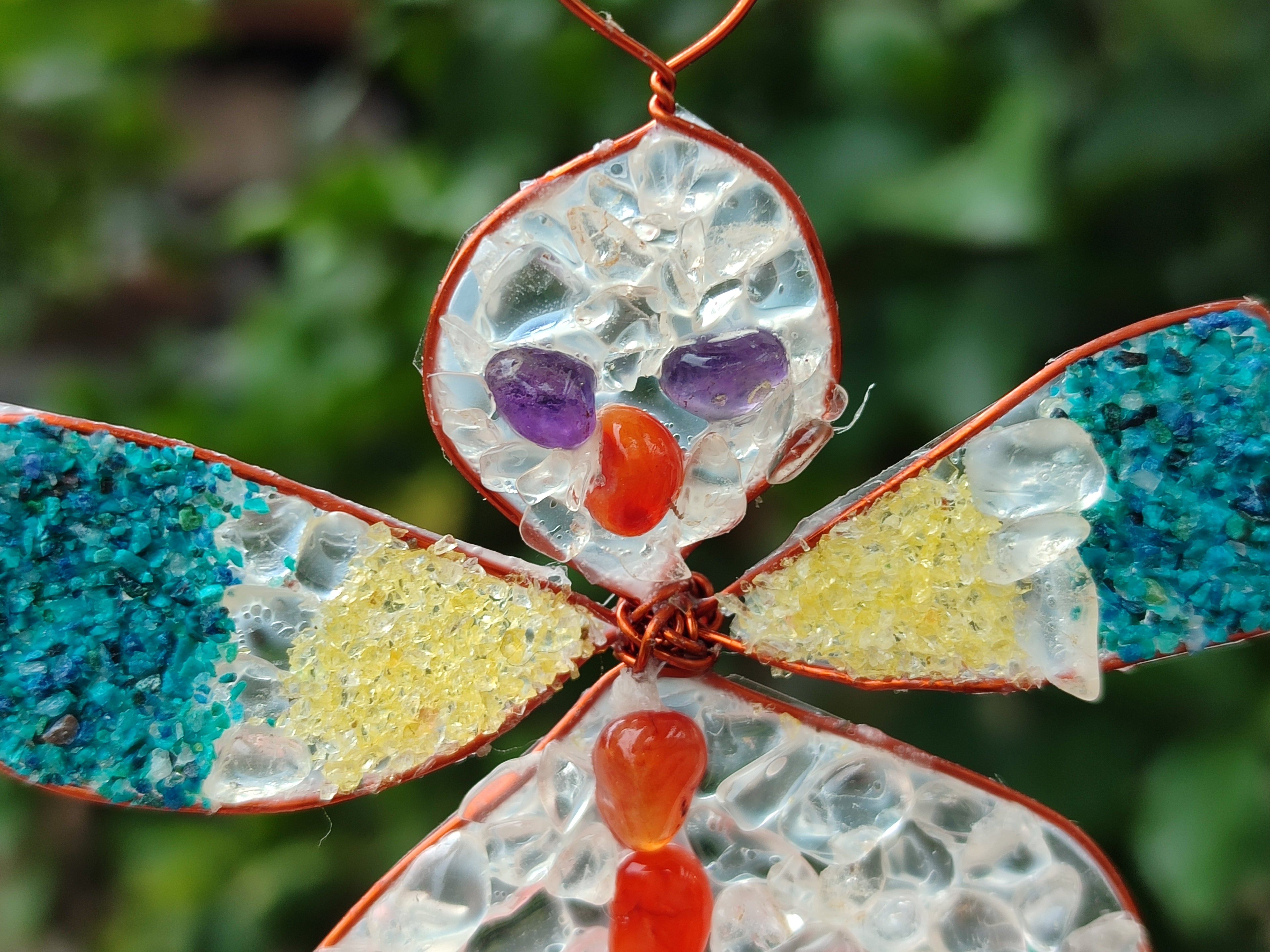 Hand Made Mixed Gemstone Christmas Decorations - sold per pack of 5 -  From South Africa - Toprock Gemstones and Minerals 