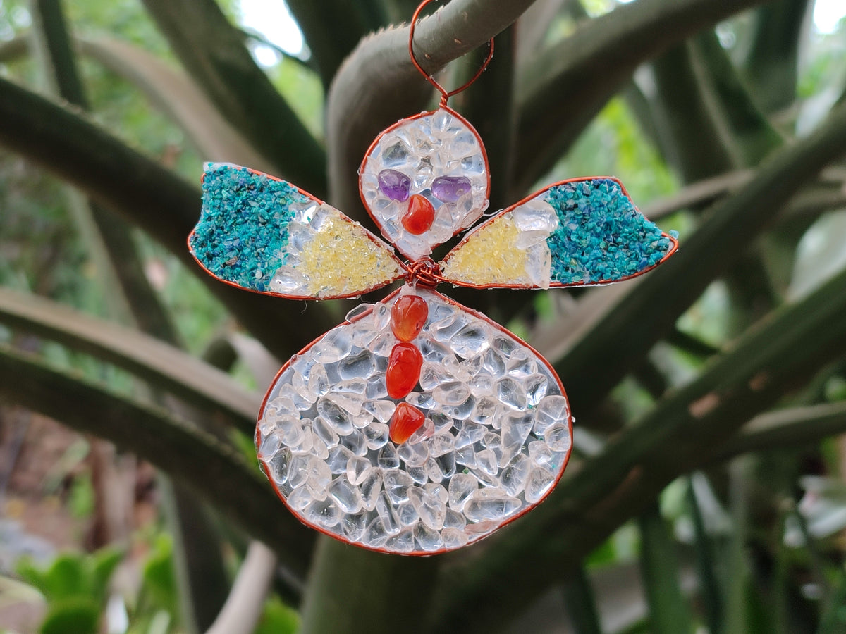 Hand Made Mixed Gemstone Christmas Decorations - sold per pack of 5 -  From South Africa - Toprock Gemstones and Minerals 