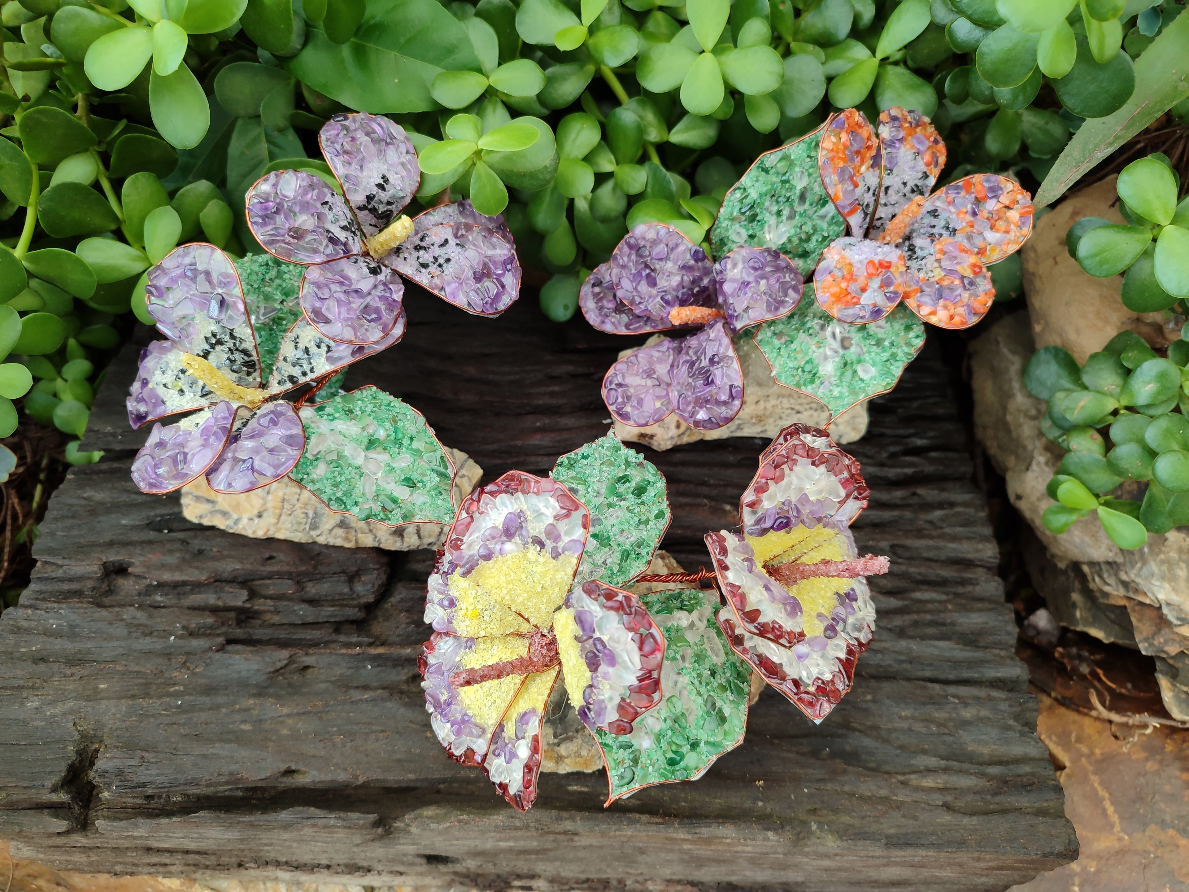 Hand Made Mixed Gemstone Bouquet of Lillies - sold per piece - From South Africa - Toprock Gemstones and Minerals 