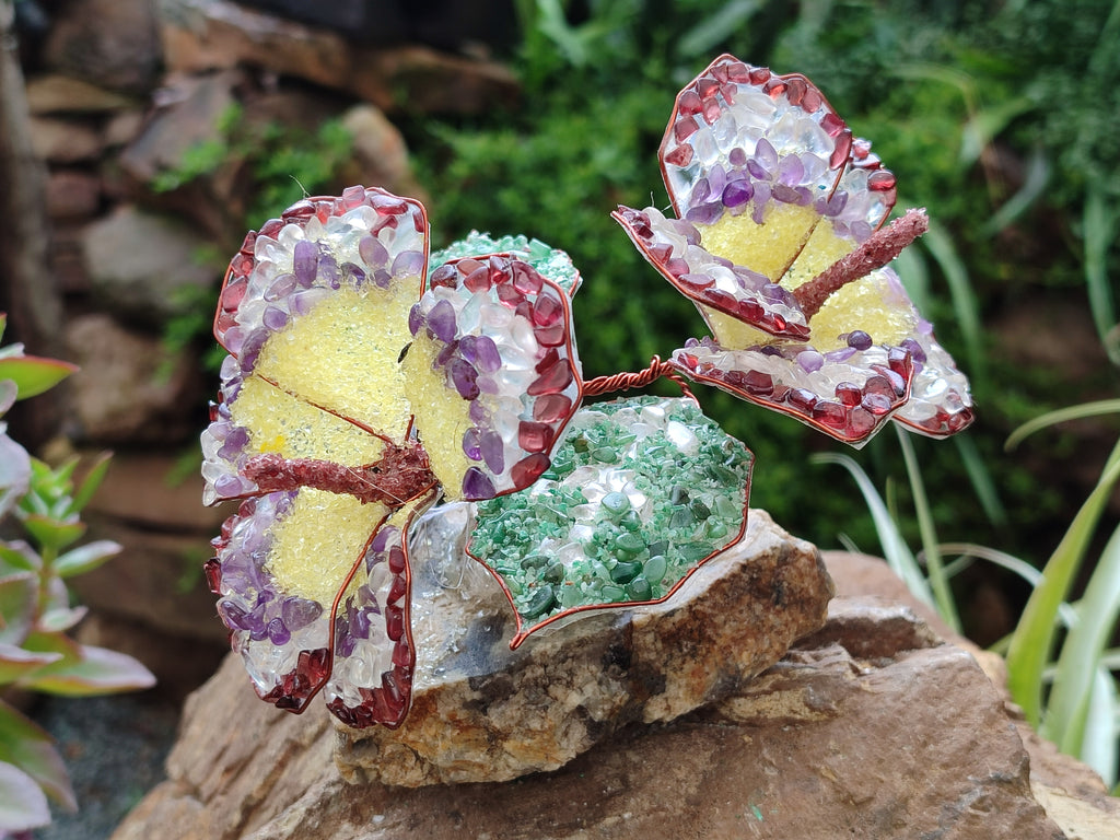 Hand Made Mixed Gemstone Bouquet of Lillies - sold per piece - From South Africa - Toprock Gemstones and Minerals 