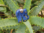 Polished Sodalite Elephant Pendant with Gold Bail and Trim - Sold Per Item - From Namibia - Toprock Gemstones and Minerals 