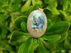Polished Polychrome Jasper Pendant with Hand Painted Rhino - sold per item - From Madagascar - Toprock Gemstones and Minerals 