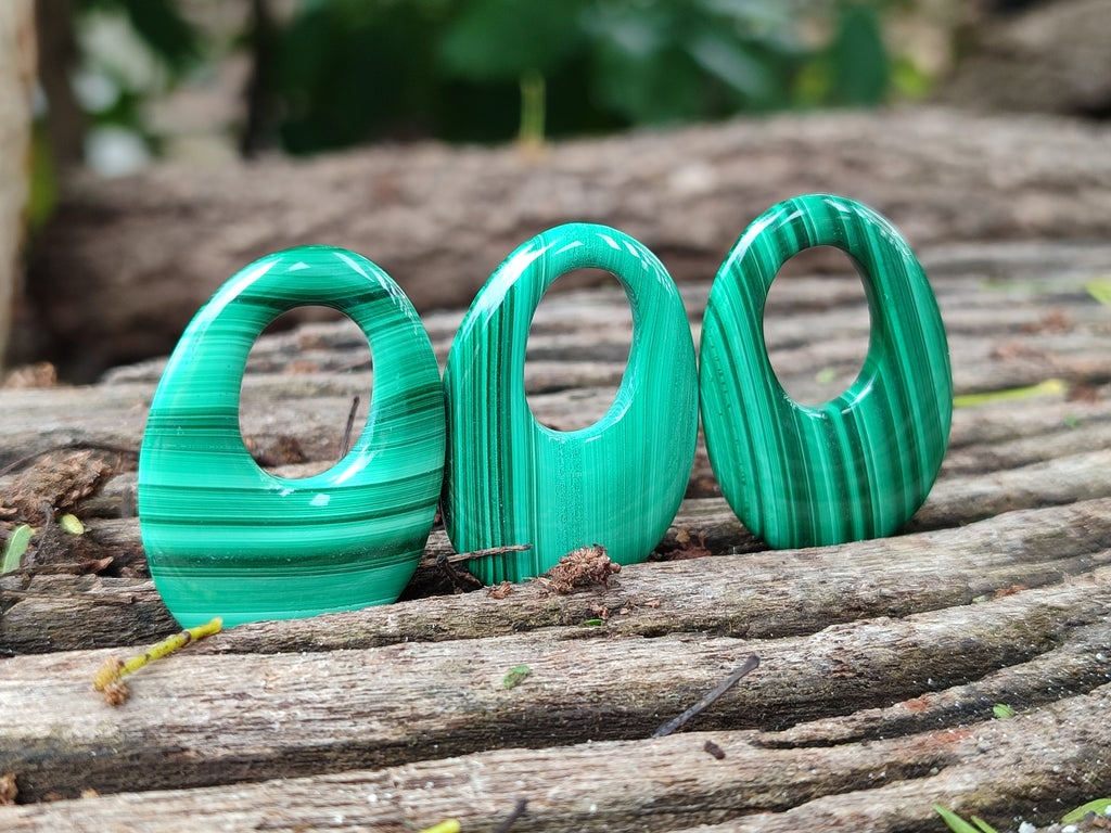 Hand Made Flower Malachite Pendant or Earring Pieces - Sold Per Item - From Congo - Toprock Gemstones and Minerals 