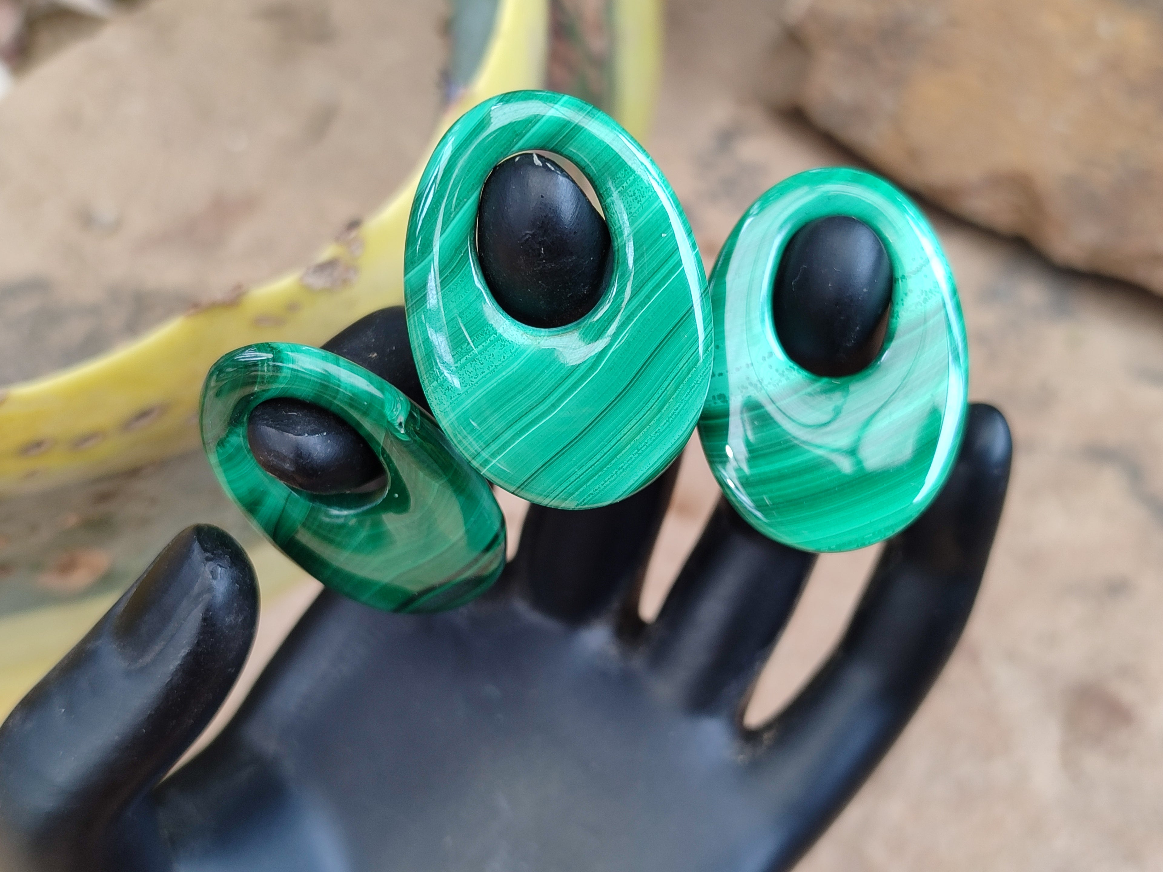 Hand Made Flower Malachite Pendant or Earring Pieces - Sold Per Item - From Congo - Toprock Gemstones and Minerals 