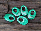 Hand Made Flower Malachite Pendant or Earring Pieces - Sold Per Item - From Congo - Toprock Gemstones and Minerals 