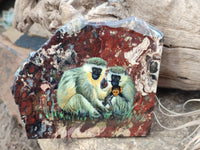 Hand Made Monkey Decoupage Stone Slabs x 6 From Southern Africa