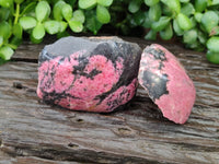 Polished on One Side Rhodonite Nodules x 5 From Ambindavato, Madagascar - Toprock Gemstones and Minerals 