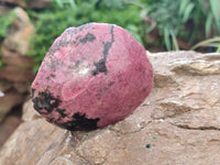 Polished on One Side Rhodonite Nodules x 5 From Ambindavato, Madagascar - Toprock Gemstones and Minerals 