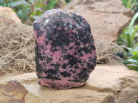 Polished on One Side Rhodonite Nodules x 5 From Ambindavato, Madagascar - Toprock Gemstones and Minerals 