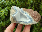 Natural Blue Lace Agate Geode Specimens x 6 From Malawi - Toprock Gemstones and Minerals 