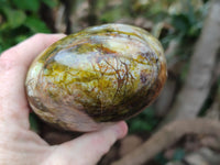 Polished Green Opal Standing Free Forms x 2 From Antsirabe, Madagascar - Toprock Gemstones and Minerals 
