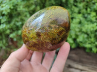 Polished Green Opal Standing Free Forms x 2 From Antsirabe, Madagascar - Toprock Gemstones and Minerals 
