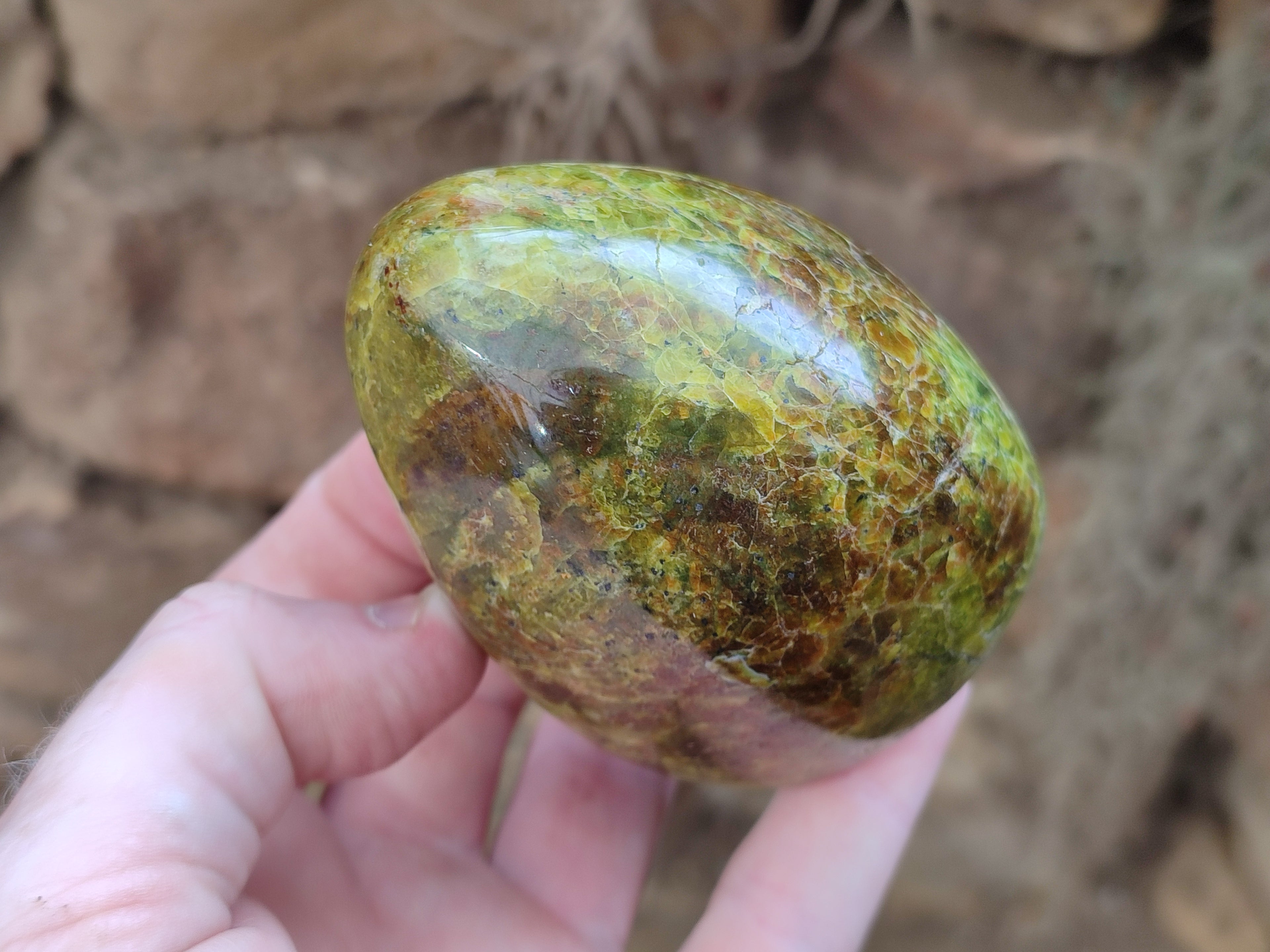 Polished Green Opal Standing Free Forms x 2 From Antsirabe, Madagascar - Toprock Gemstones and Minerals 