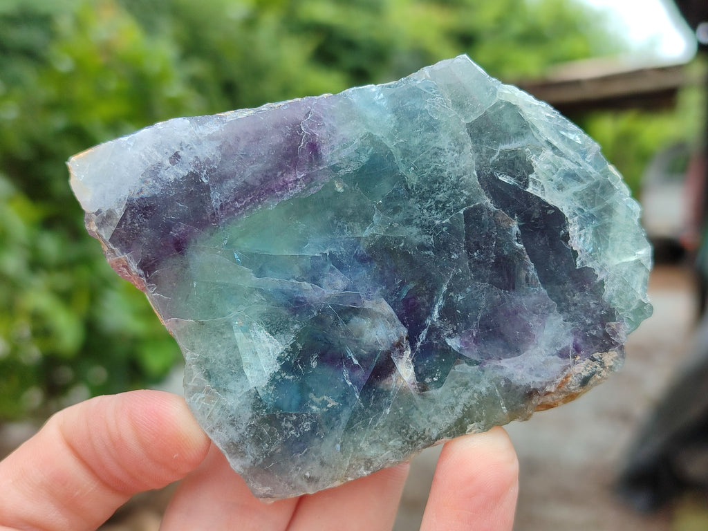 Polished On One Side Watermelon Fluorite x 6 From Uis, Namibia - Toprock Gemstones and Minerals 