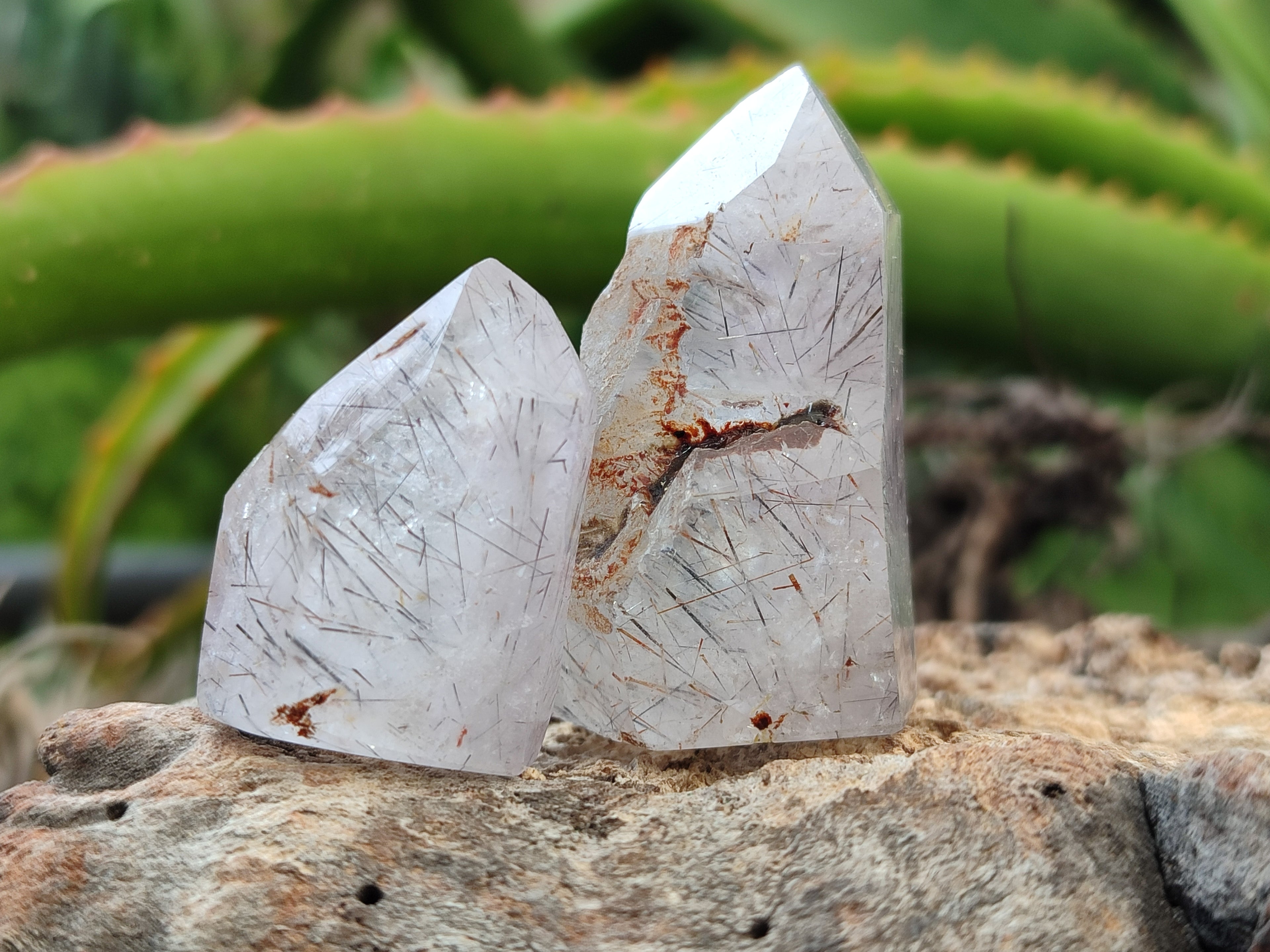 Polished Mixed Inclusion Window Quartz Crystals x 20 From Madagascar - Toprock Gemstones and Minerals 