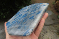 Polished Blue Spinel Spotted Quartz Standing Free Form x 1 From Madagascar - Toprock Gemstones and Minerals 