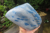 Polished Blue Spinel Spotted Quartz Standing Free Form x 1 From Madagascar - Toprock Gemstones and Minerals 