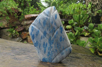 Polished Blue Spinel Spotted Quartz Standing Free Form x 1 From Madagascar - Toprock Gemstones and Minerals 