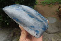 Polished Blue Spinel Spotted Quartz Standing Free Form x 1 From Madagascar - Toprock Gemstones and Minerals 