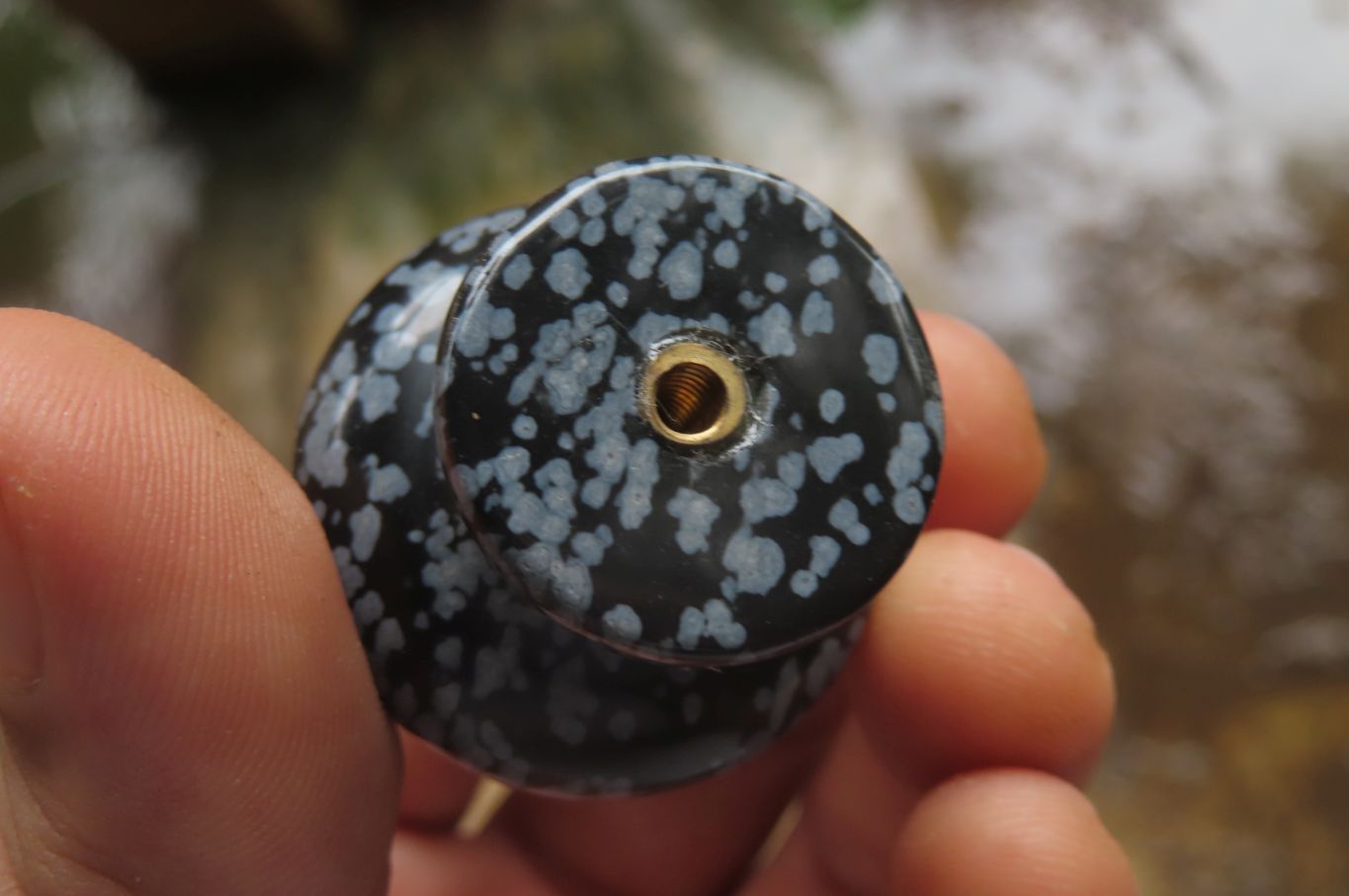 Polished Snowflake Obsidian Drawer - Door Knobs - Sold Per Item - From Mexico - Toprock Gemstones and Minerals 