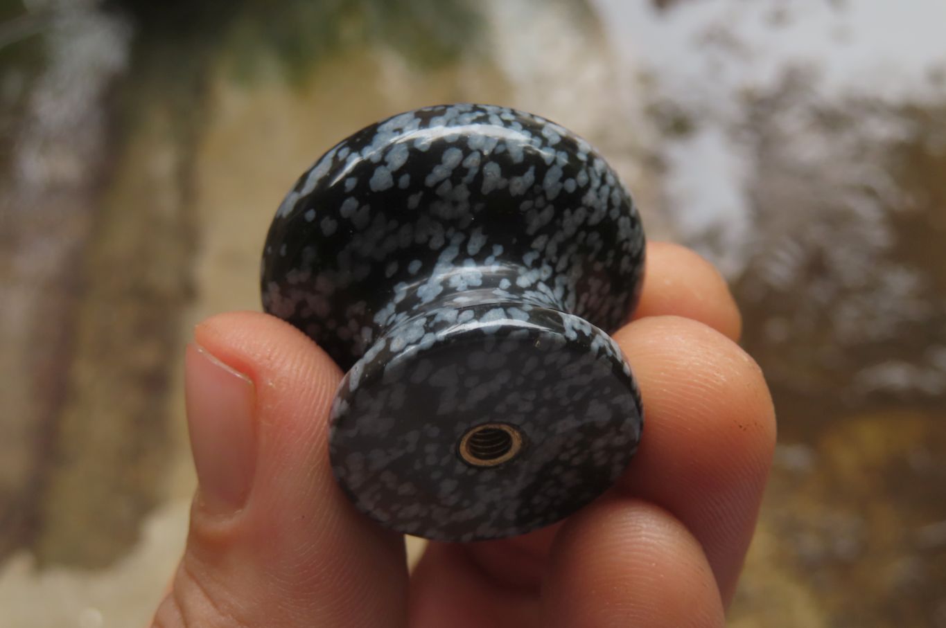Polished Snowflake Obsidian Drawer - Door Knobs - Sold Per Item - From Mexico - Toprock Gemstones and Minerals 