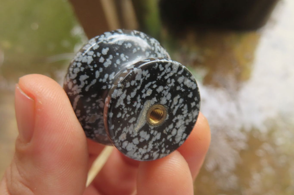 Polished Snowflake Obsidian Drawer - Door Knobs - Sold Per Item - From Mexico - Toprock Gemstones and Minerals 