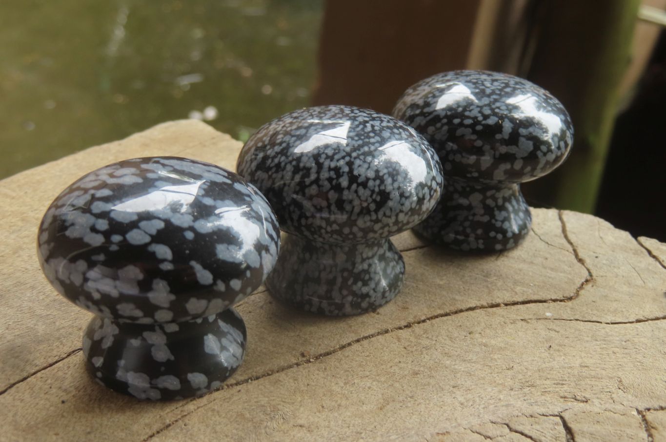 Polished Snowflake Obsidian Drawer - Door Knobs - Sold Per Item - From Mexico - Toprock Gemstones and Minerals 