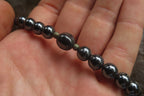 Polished Hematite & Gold Beaded Necklace - Sold Per Item - From Southern Africa - Toprock Gemstones and Minerals 