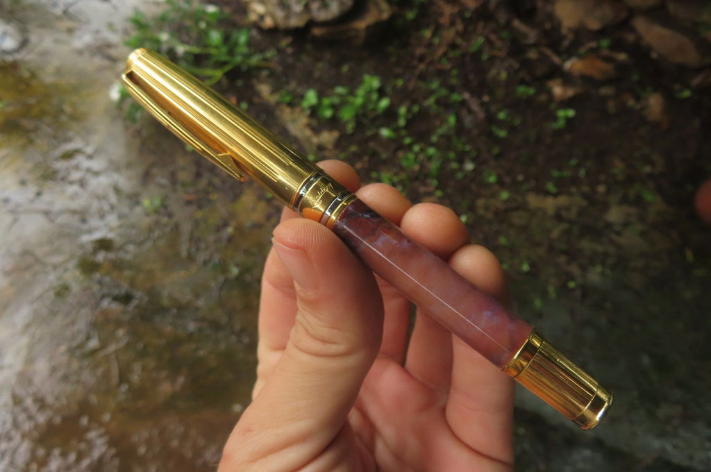 Polished Fancy Jasper Agate Fountain Pen - Sold Per Item - From Botswana - Toprock Gemstones and Minerals 