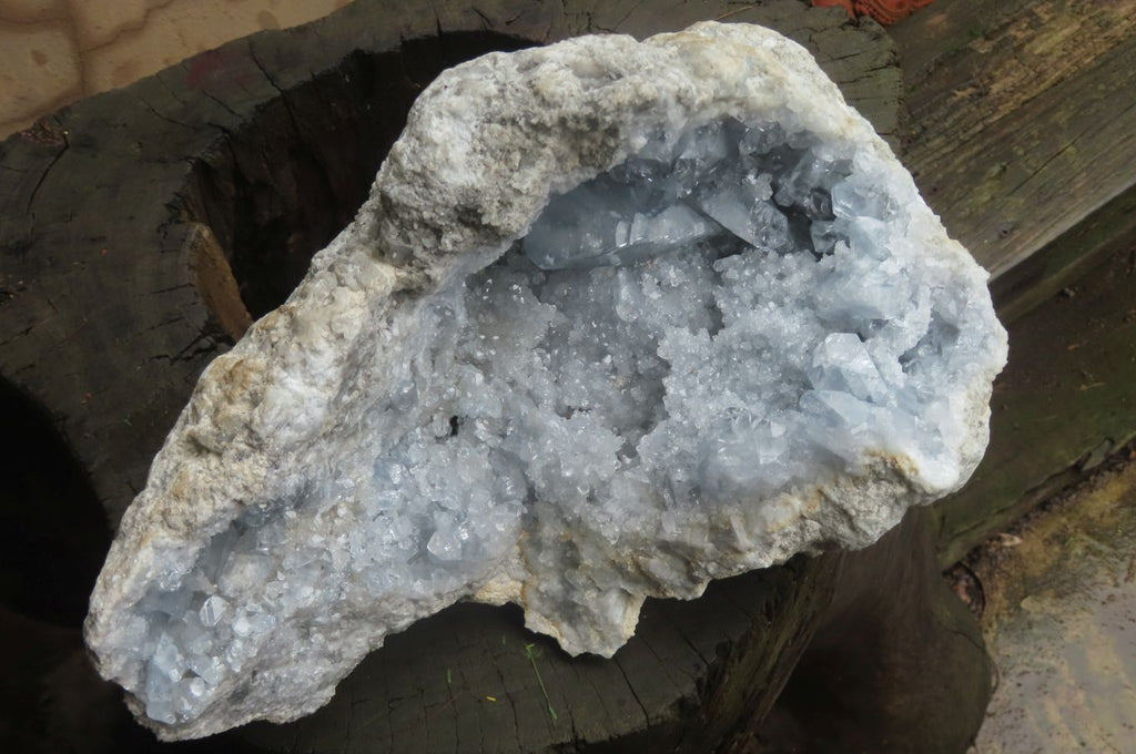 Natural Celestite Geode Specimen x 1 From Sakoany, Madagascar - Toprock Gemstones and Minerals 