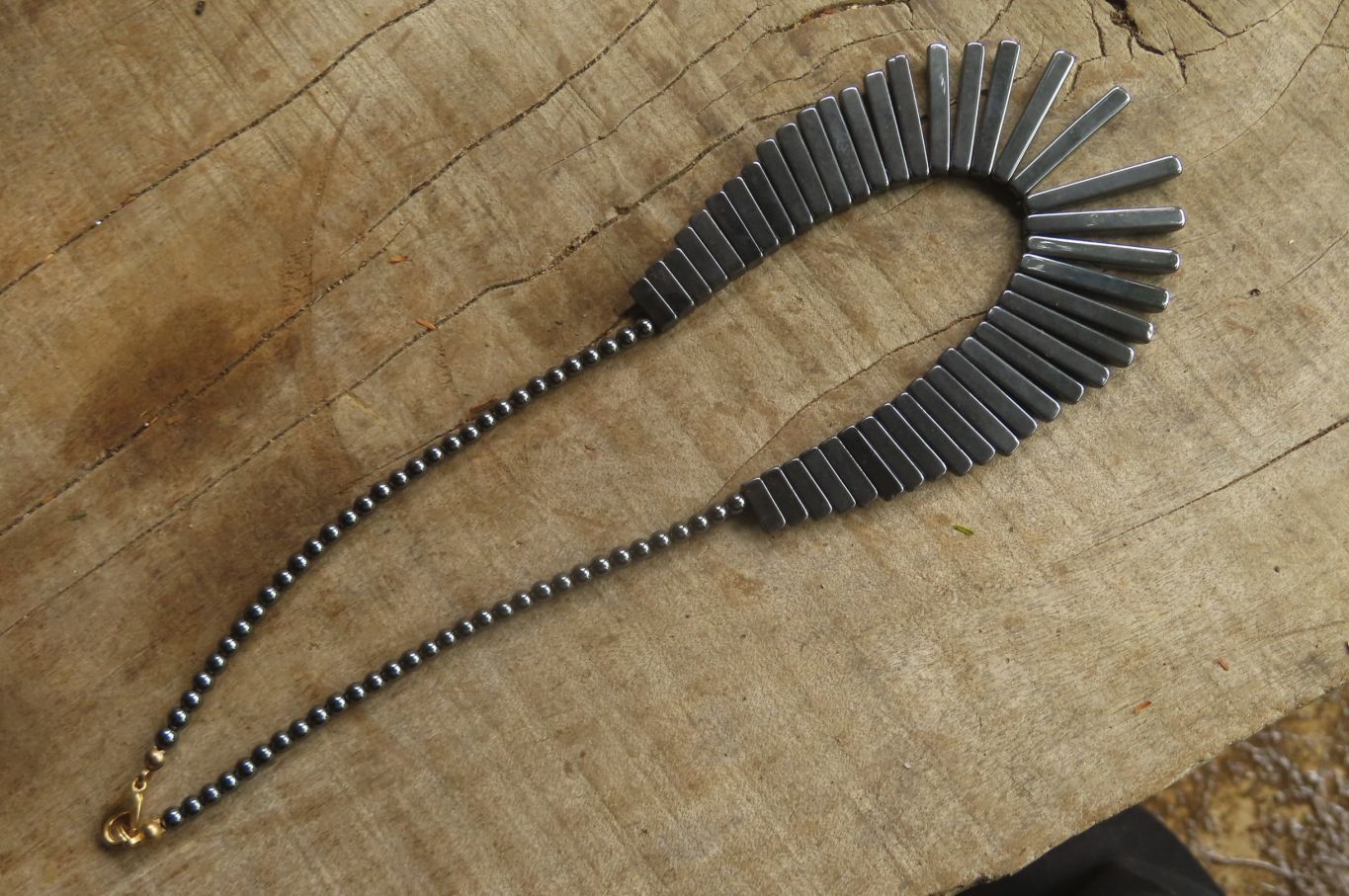 Polished Silver Hematite Egyptian Choker Necklace - Sold Per Item - From China - Toprock Gemstones and Minerals 