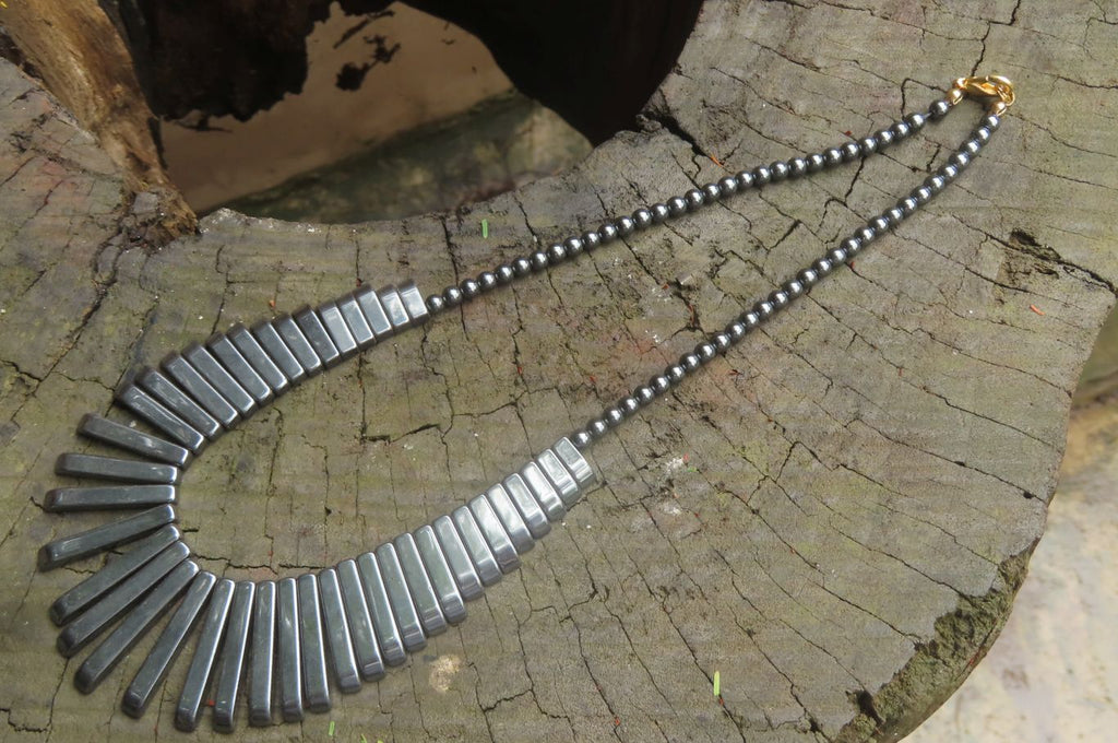 Polished Silver Hematite Egyptian Choker Necklace - Sold Per Item - From China - Toprock Gemstones and Minerals 
