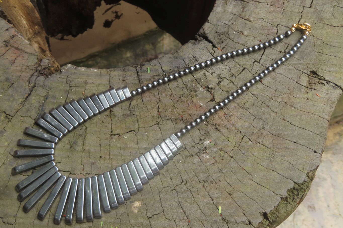 Polished Silver Hematite Egyptian Choker Necklace - Sold Per Item - From China - Toprock Gemstones and Minerals 