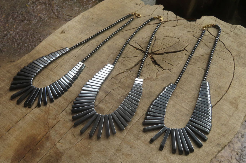 Polished Silver Hematite Egyptian Choker Necklace - Sold Per Item - From China - Toprock Gemstones and Minerals 