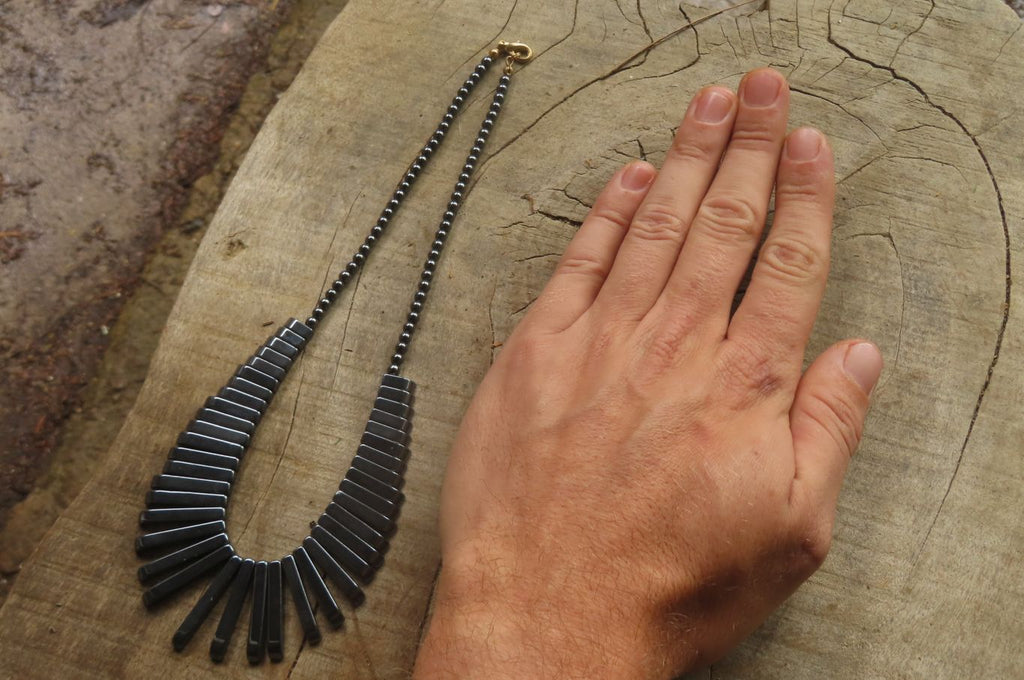 Polished Silver Hematite Egyptian Choker Necklace - Sold Per Item - From China - Toprock Gemstones and Minerals 