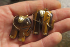 Polished Golden Tigers Eye Elephant Pendant with Gold Bail and Trim - Sold Per Item - From China - Toprock Gemstones and Minerals 