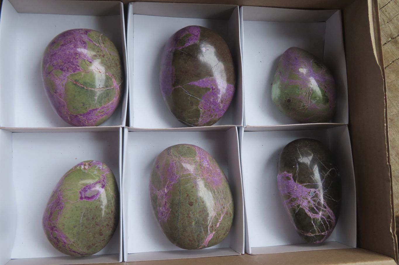 Polished Stichtite Free Forms x 6 From Barberton, South Africa - Toprock Gemstones and Minerals 