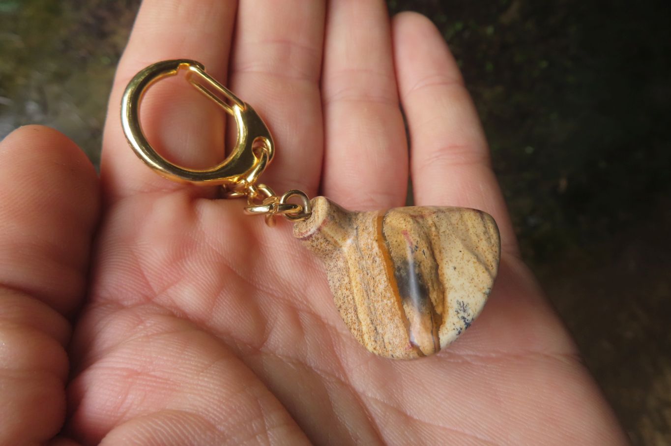 Polished Picture Stone Driver Golf Club Keyring - Sold Per Item - From Namibia - Toprock Gemstones and Minerals 