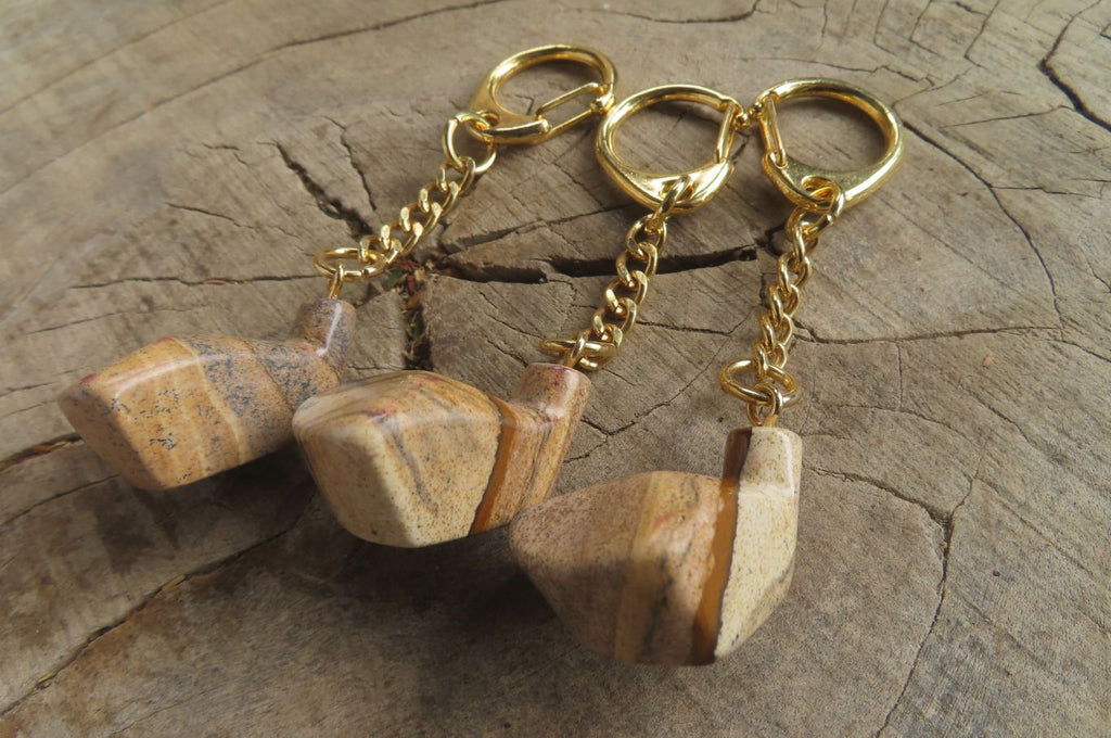 Polished Picture Stone Driver Golf Club Keyring - Sold Per Item - From Namibia - Toprock Gemstones and Minerals 