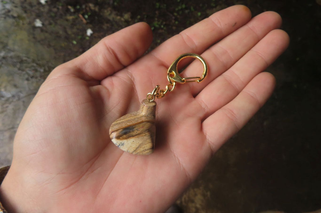 Polished Picture Stone Driver Golf Club Keyring - Sold Per Item - From Namibia - Toprock Gemstones and Minerals 