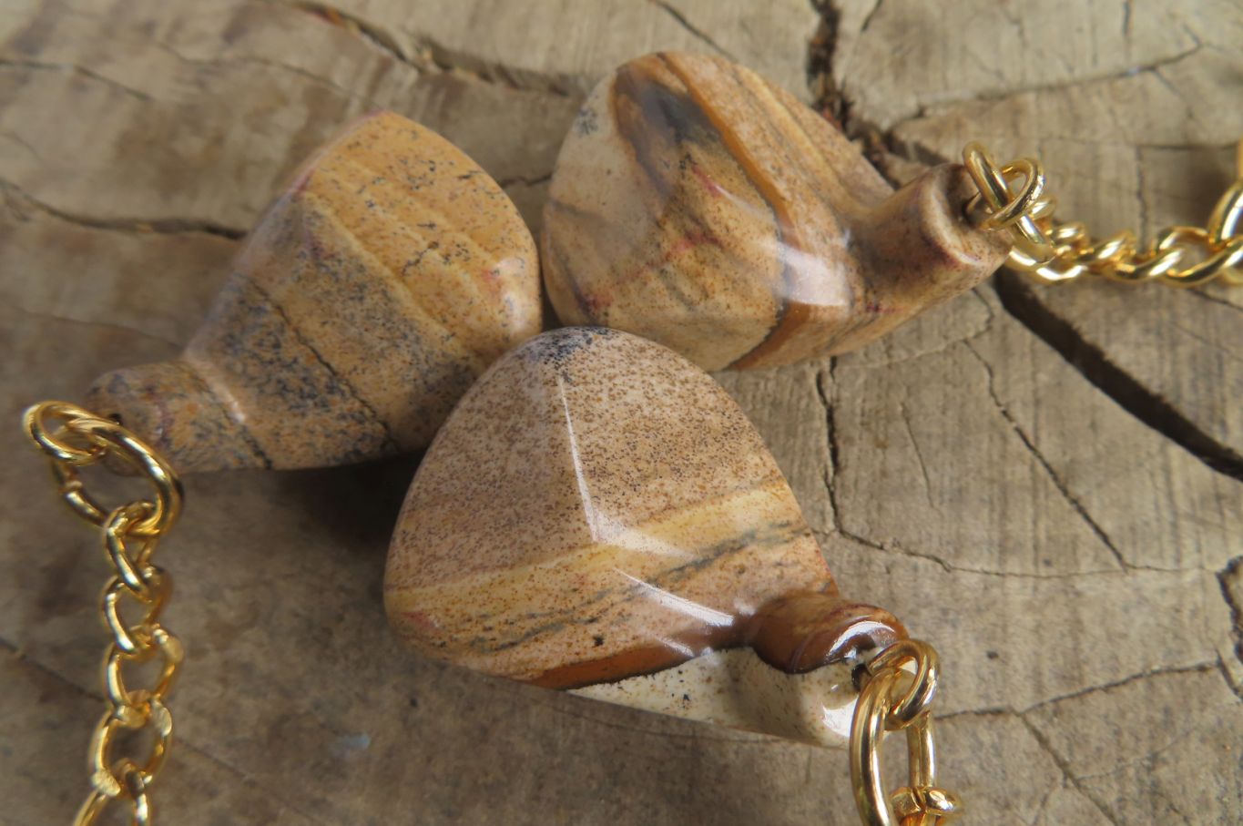 Polished Picture Stone Driver Golf Club Keyring - Sold Per Item - From Namibia - Toprock Gemstones and Minerals 