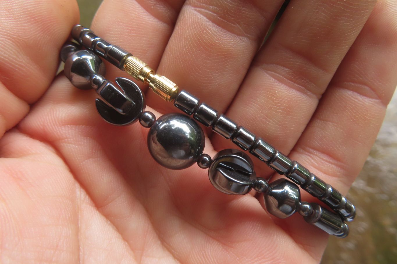 Polished Hematite Mixed Bead Choker - Sold Per Item - From China - Toprock Gemstones and Minerals 