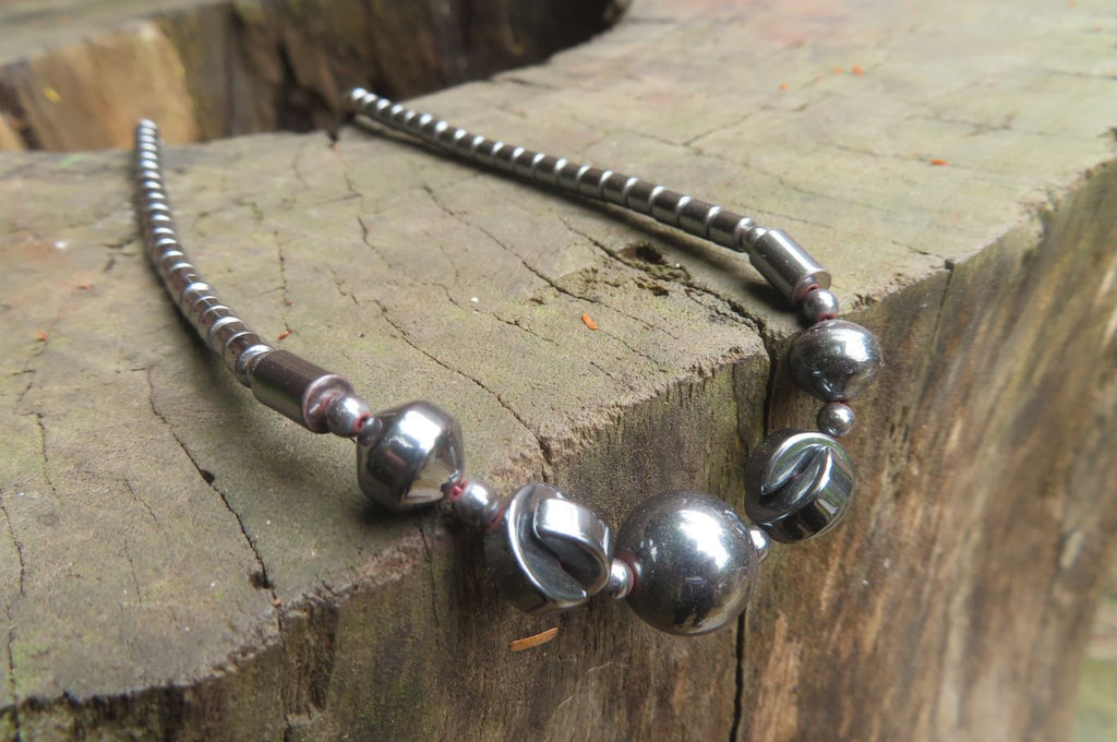 Polished Hematite Mixed Bead Choker - Sold Per Item - From China - Toprock Gemstones and Minerals 
