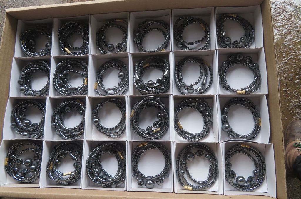 Polished Hematite Mixed Bead Choker - Sold Per Item - From China - Toprock Gemstones and Minerals 