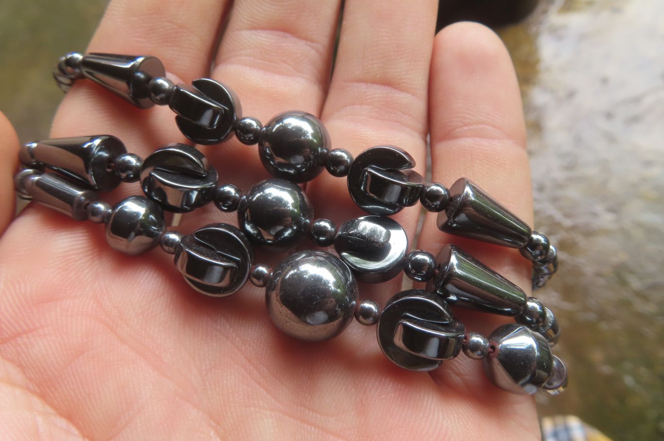 Polished Hematite Mixed Bead Choker - Sold Per Item - From China - Toprock Gemstones and Minerals 