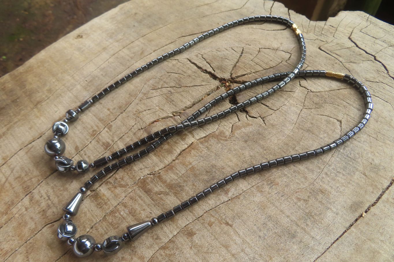 Polished Hematite Mixed Bead Choker - Sold Per Item - From China - Toprock Gemstones and Minerals 