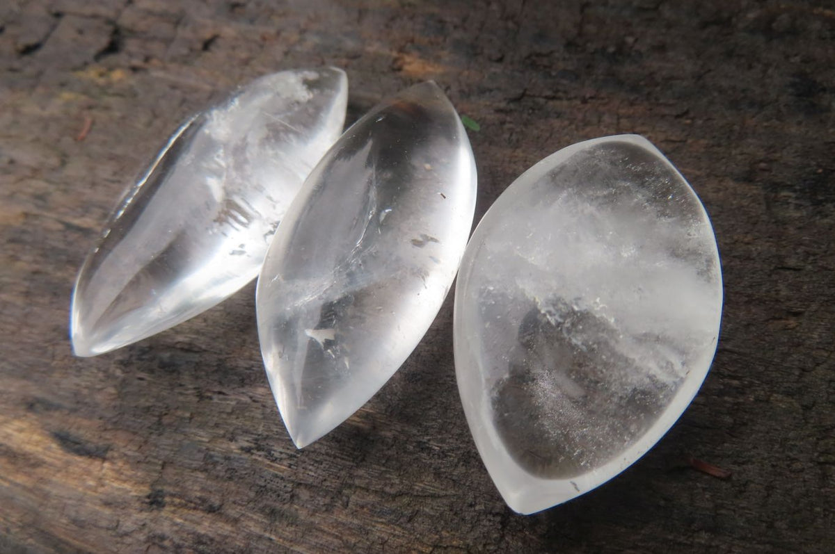 Polished Clear Quartz "Angel Tears" Pendant Pieces x 40 From Madagascar - Toprock Gemstones and Minerals 
